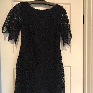 Lace navy dress